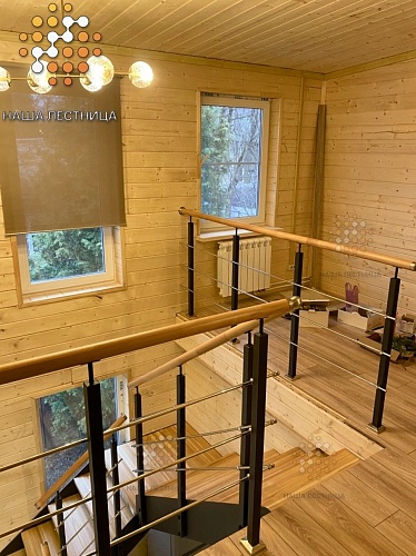 Лестница на металлокаркасе серии "ЛОФТ" №741 - фото №6