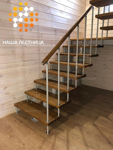 П образная лестница для дачи модульная №386 - фото №2