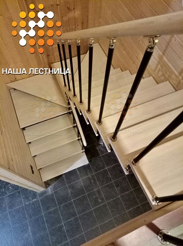 П образная лестница в дом, модульная №387 - фото №6