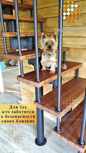 Г образная лестница модульная №217 - фото маленькое